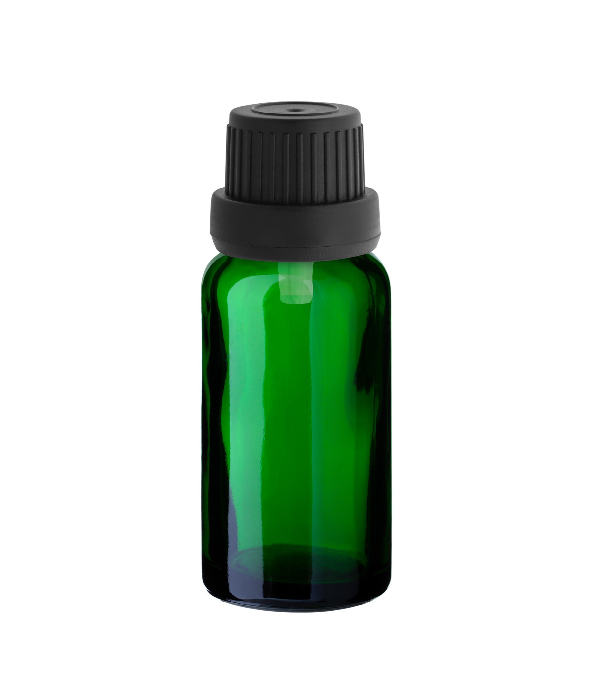 Glasflasche 20 ml grün mit schwarzem Tropfer [2]