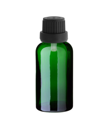 Glasflasche 30 ml grün mit schwarzem Tropfer [2]