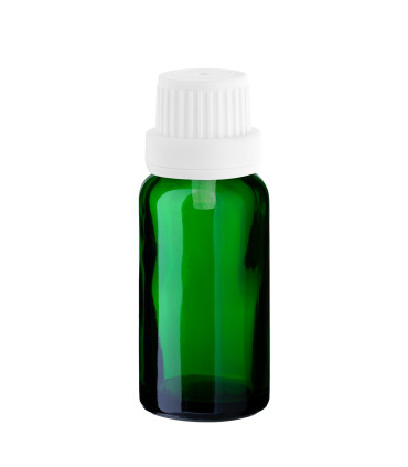 Glasflasche 20 ml grün mit weißem Tropfer [2]