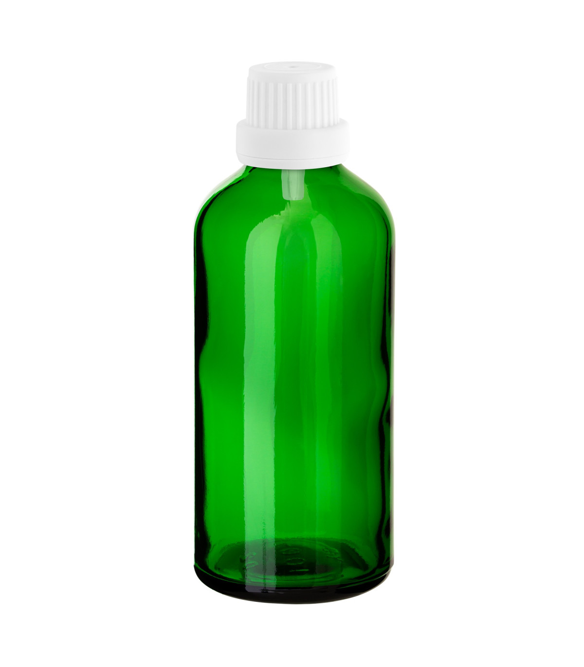 Glasflasche 100 ml grün mit weißem Tropfer [2]