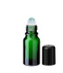 Glasflasche 10 ml grün Roll-on mit schwarzem Schraubverschluss