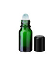 Glasflasche 10 ml grün Roll-on mit schwarzem Schraubverschluss