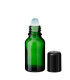 Glasflasche 15 ml grün Roll-on mit schwarzem Schraubverschluss