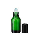 Glasflasche 15 ml grün Roll-on mit schwarzem Schraubverschluss