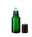 Glasflasche 20 ml grün Roll-on mit schwarzem Schraubverschluss