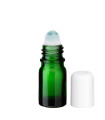 Glasflasche 5 ml grün Roll-on mit weißem Schraubverschluss