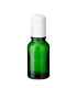 Grüne Glasflasche 15 ml Roll-on mit weißem Schraubverschluss