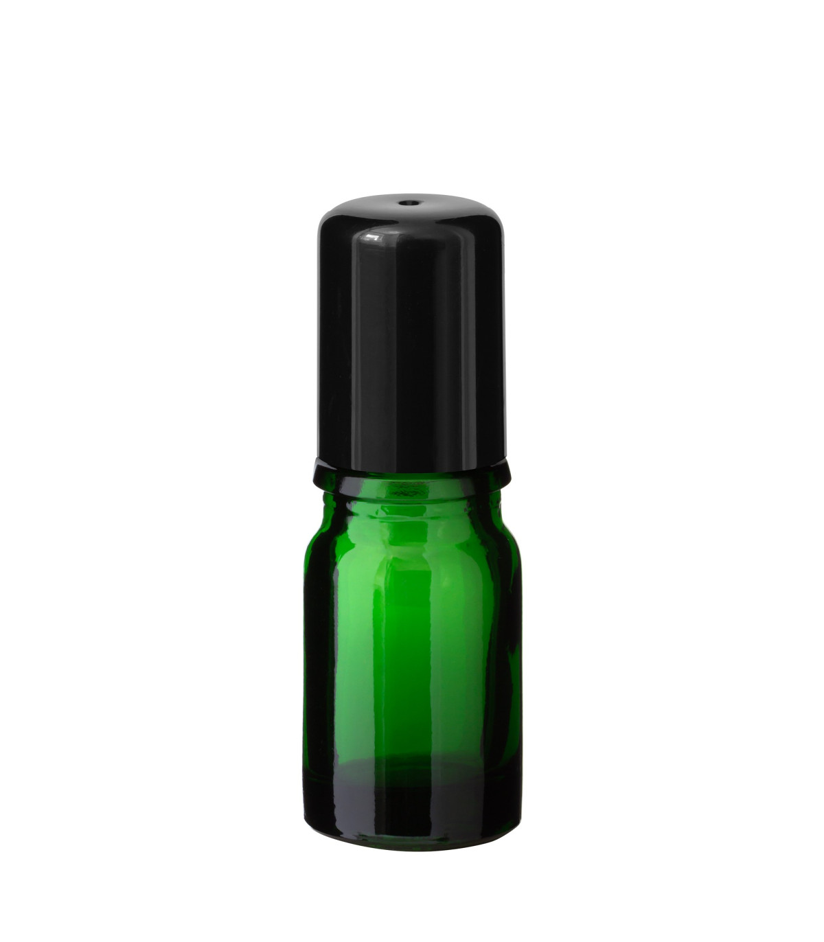 Glasflasche 5 ml grün Roll-on mit schwarzem Schraubverschluss [2]