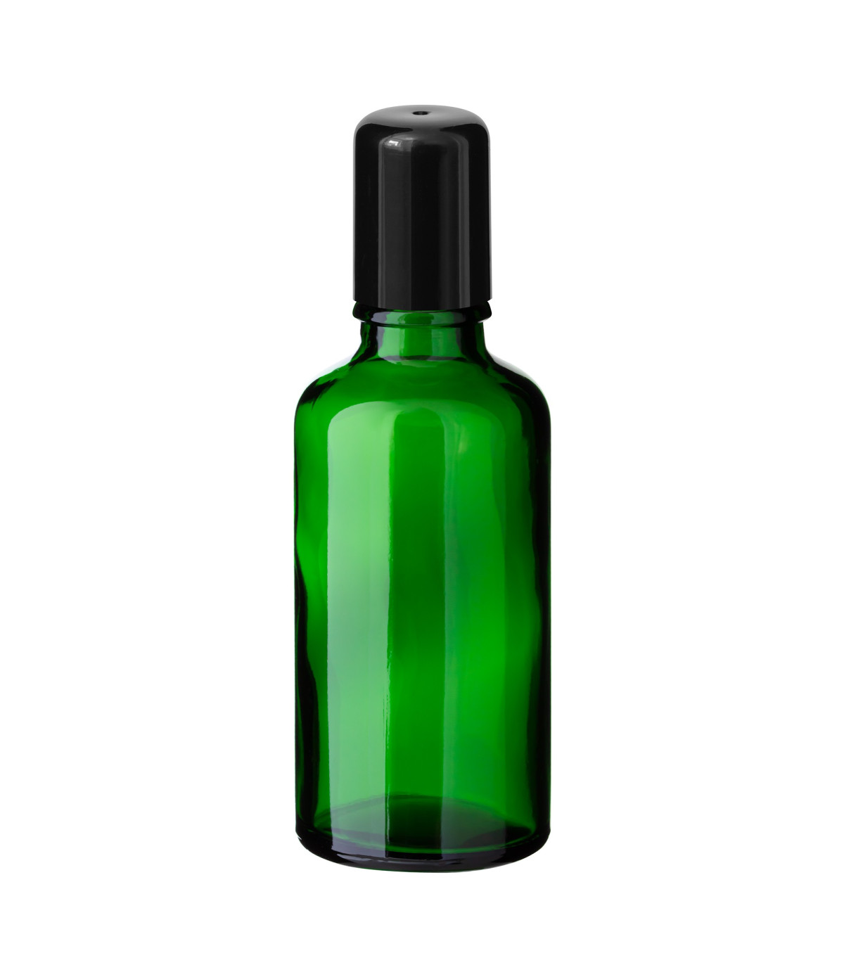 Glasflasche 50 ml grün Roll-on mit schwarzem Schraubverschluss [2]
