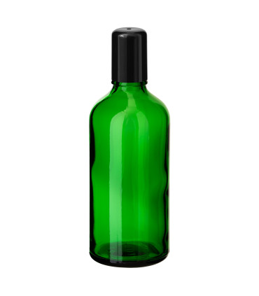 Glasflasche 100 ml grün Roll-on mit schwarzem Schraubverschluss [2]