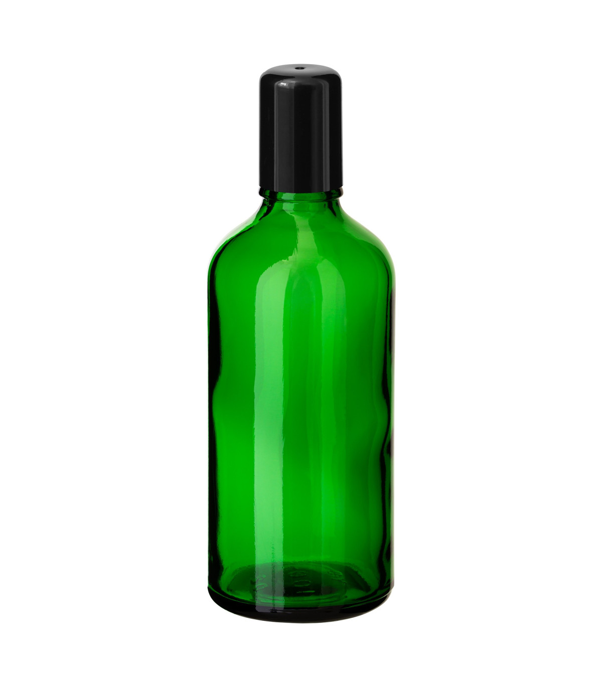 Glasflasche 100 ml grün Roll-on mit schwarzem Schraubverschluss [2]