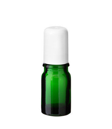 Glasflasche 5 ml grün Roll-on mit weißem Schraubverschluss [2]