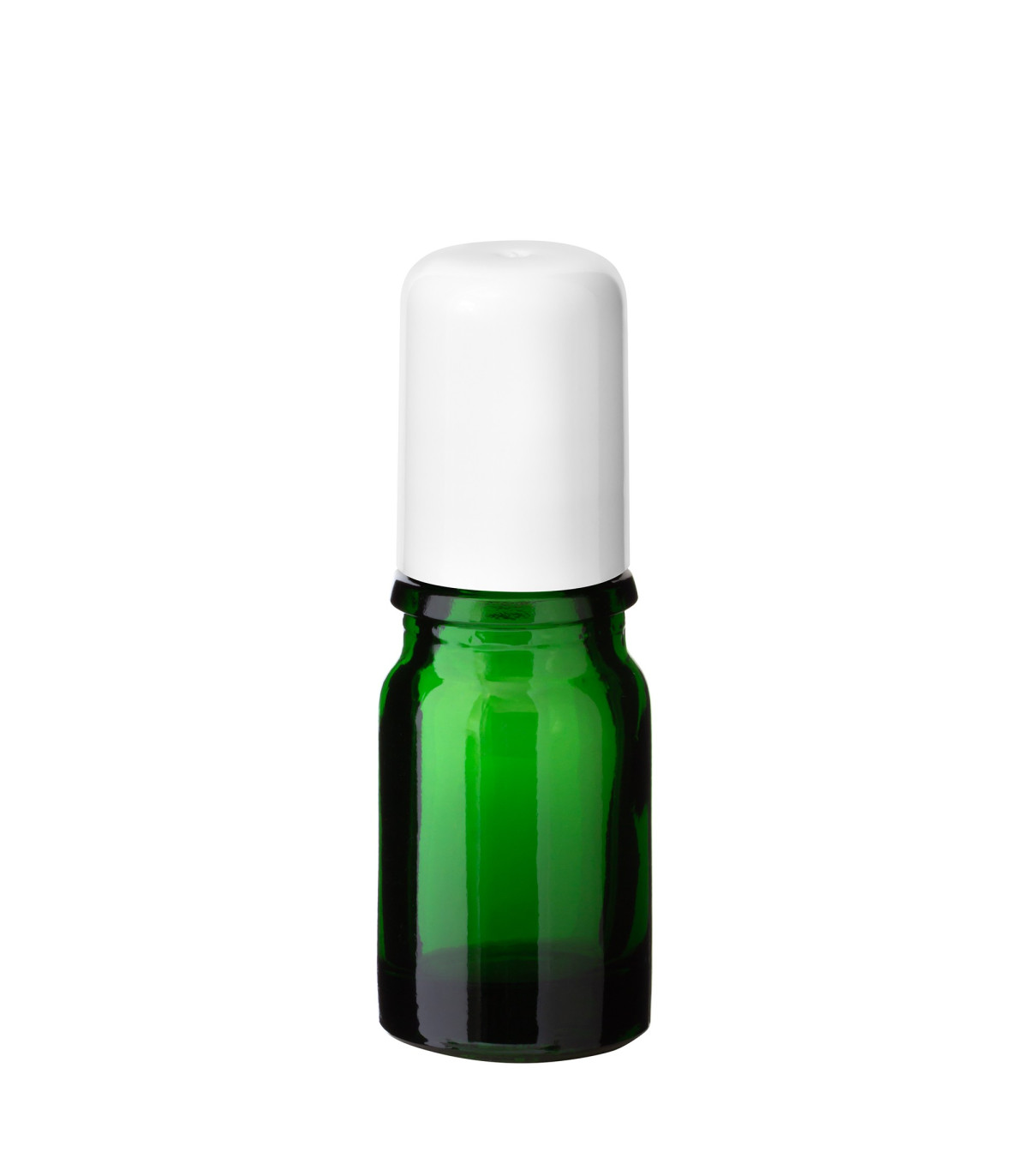 Glasflasche 5 ml grün Roll-on mit weißem Schraubverschluss [2]