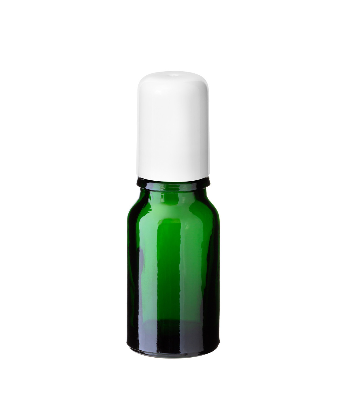 Glasflasche 10 ml grün Roll-on mit weißem Schraubverschluss [2]