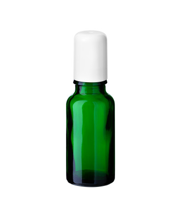 Glasflasche 20 ml grün Roll-on mit weißem Schraubverschluss [2]