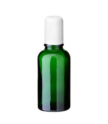 Glasflasche 30 ml grün Roll-on mit weißem Schraubverschluss [2]