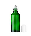 Glasflasche 50 ml grün Roll-on mit weißem Schraubverschluss [2]