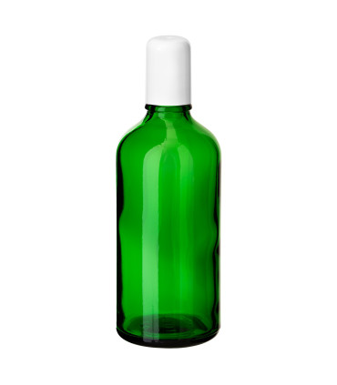Glasflasche 100 ml grün Roll-on mit weißem Schraubverschluss [2]