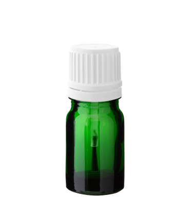 Glasflasche 5 ml grün mit weißem Pinsel