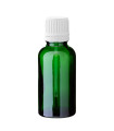 Glasflasche 30 ml grün mit weißem Pinsel