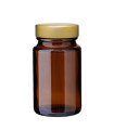 Weithalsglas 75 ml braun mit goldenem Unishell-Deckel