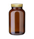 Weithalsglas 250 ml braun mit goldenem Unishell-Deckel