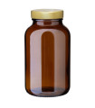 Weithalsglas 250 ml braun mit goldenem Unishell-Deckel