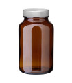 Weithalsglas 200 ml braun mit silbernem Unishell-Deckel