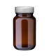 Weithalsglas 150 ml braun mit silbernem Unishell-Deckel