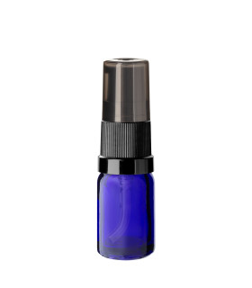 Blaue Glasflasche 5 ml mit Pumpe [1]
