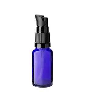 Blaue Glasflasche 20 ml mit Pumpe [2]