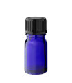 Glasflasche 5 ml blau mit schwarzem Schraubverschluss