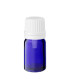 Glasflasche 5 ml blau mit weißem Tropfer