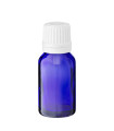 Glasflasche 15 ml blau mit weißem Tropfer