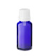 Glasflasche 20 ml blau mit weißem Tropfer