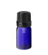 Glasflasche 5 ml blau mit schwarzem Tropfer