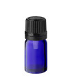 Glasflasche 5 ml blau mit schwarzem Tropfer