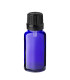 Glasflasche 20 ml blau mit schwarzem Tropfer
