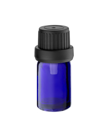 Glasflasche 5 ml blau mit schwarzem Tropfer [2]
