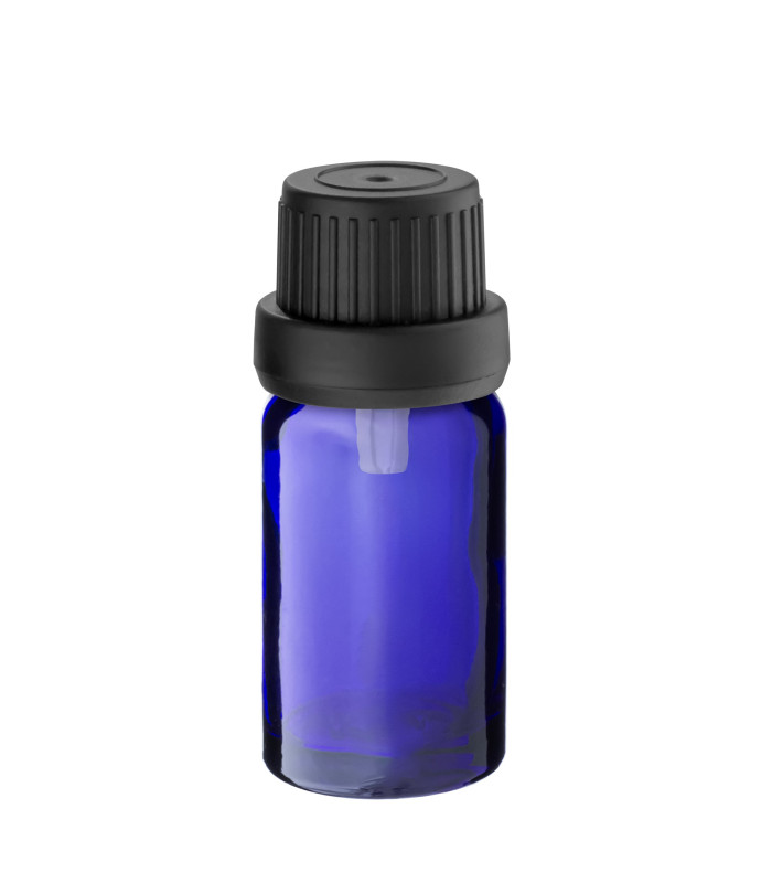 Glasflasche 10 ml blau mit schwarzem Tropfer [2]