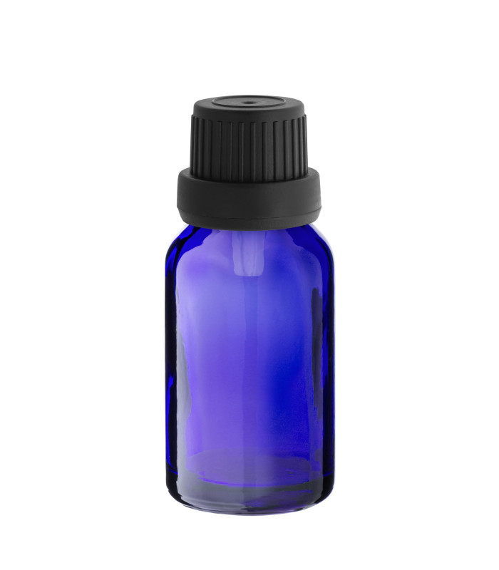 Glasflasche 15 ml blau mit schwarzem Tropfer [2]