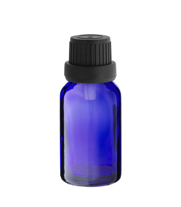 Glasflasche 15 ml blau mit schwarzem Tropfer [2]