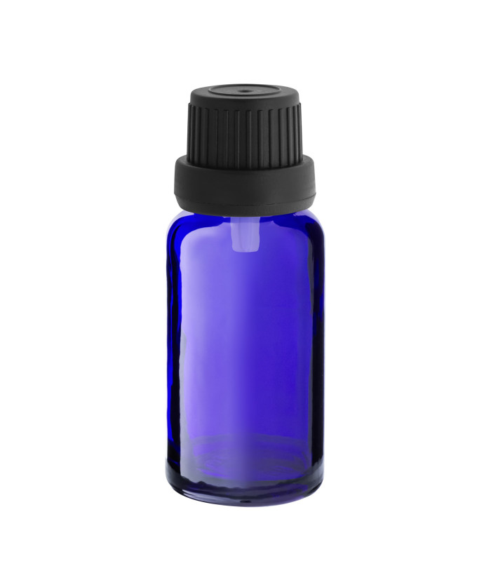 Glasflasche 20 ml blau mit schwarzem Tropfer [2]