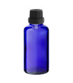 Glasflasche 50 ml blau mit schwarzem Tropfer [2]