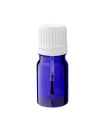 Glasflasche 5 ml blau mit weißem Pinsel