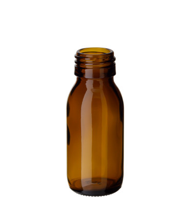 Glasflasche 60 ml braun PP28 Sirupflasche [1]