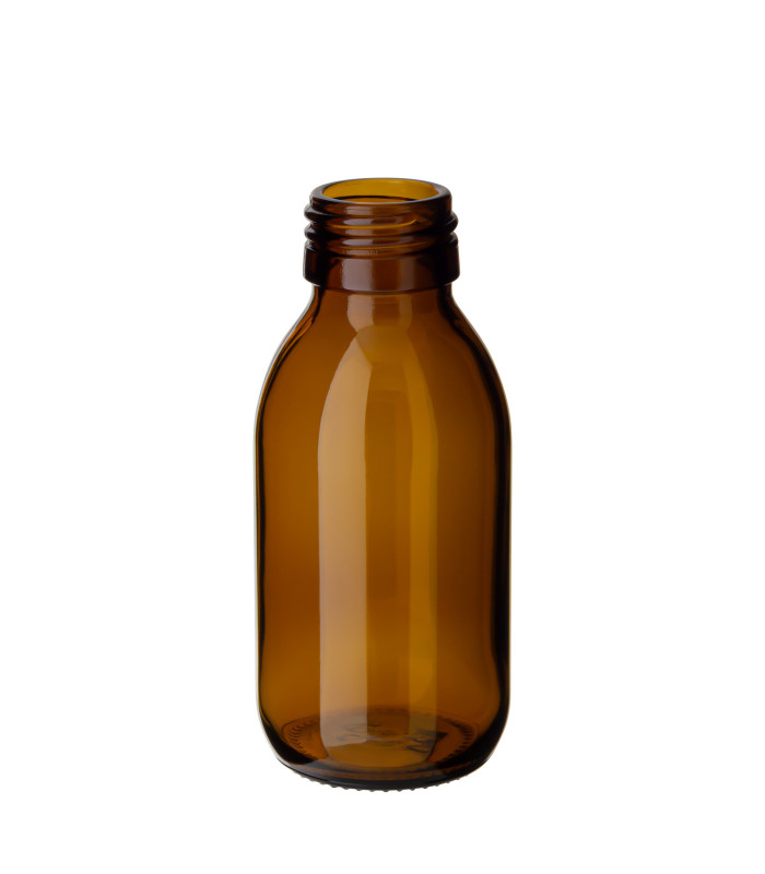 Glasflasche 100 ml braun PP28 Sirupflasche [1]