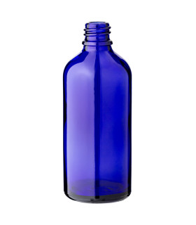 100 ml Blaue Glasflasche 18/415 - Leere Flasche zum Befüllen DIN 18 mm
