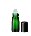 Glasflasche 5 ml grün Roll-on mit schwarzem Schraubverschluss