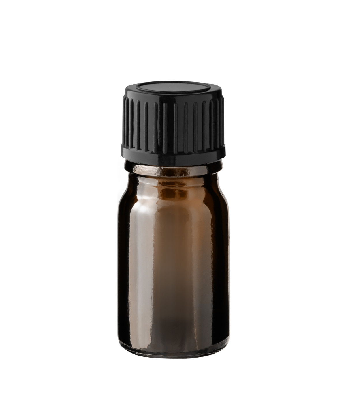 Glasflasche 10 ml braun mit schwarzem Schraubverschluss